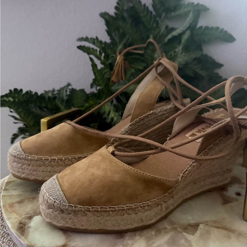GUC- Made in Spain-Vidorreta Espadrilles with Ankle Strap and Wedge Sole size 40 - Picture 4 of 4